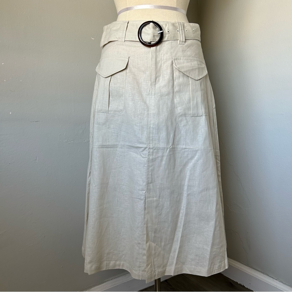 Linen Blend A line Skirt